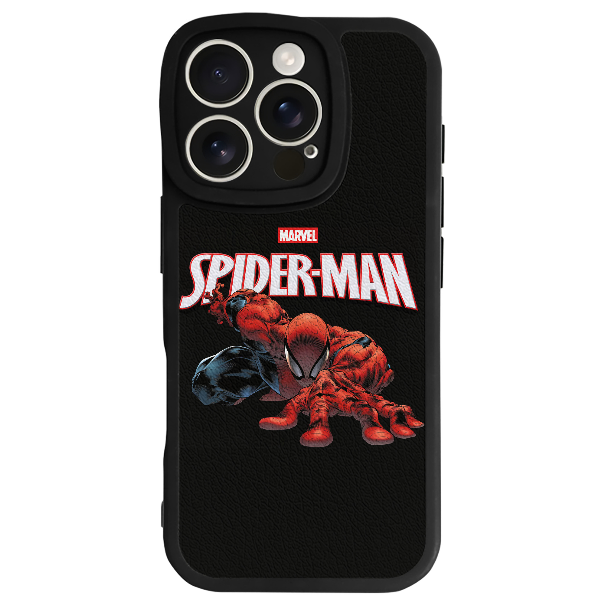 Spider Man スパイダーマン 【iPhone 16シリーズ対応】シリコンスマホケース（レザー調） 材質：シリコン